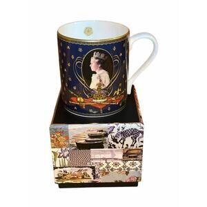 Halcyon Days Queen Elizabeth The Longest Reigning Monarch China Bone Mug NEW